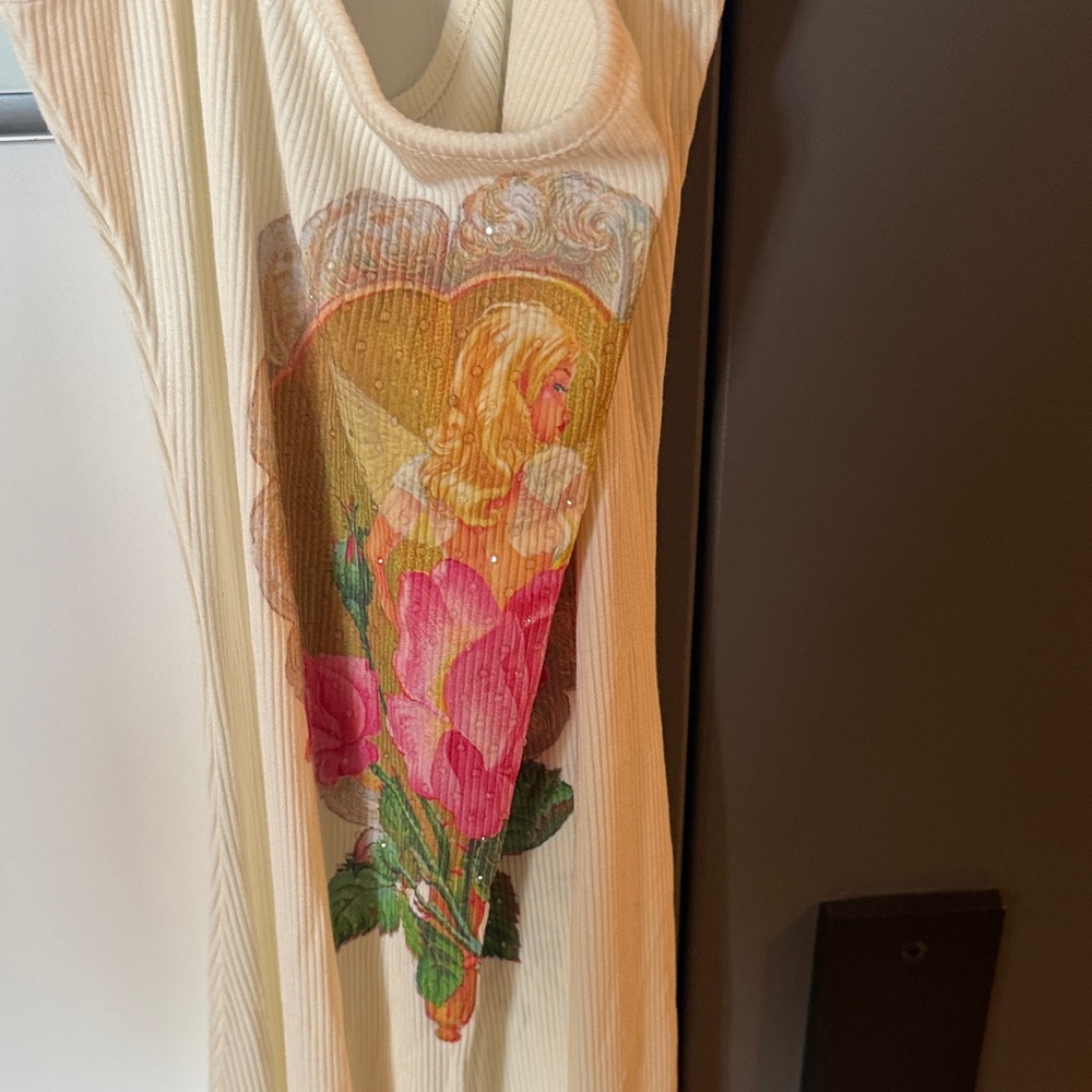 Boys Lie Room to Grow Cream Dress with Angel and Floral Design